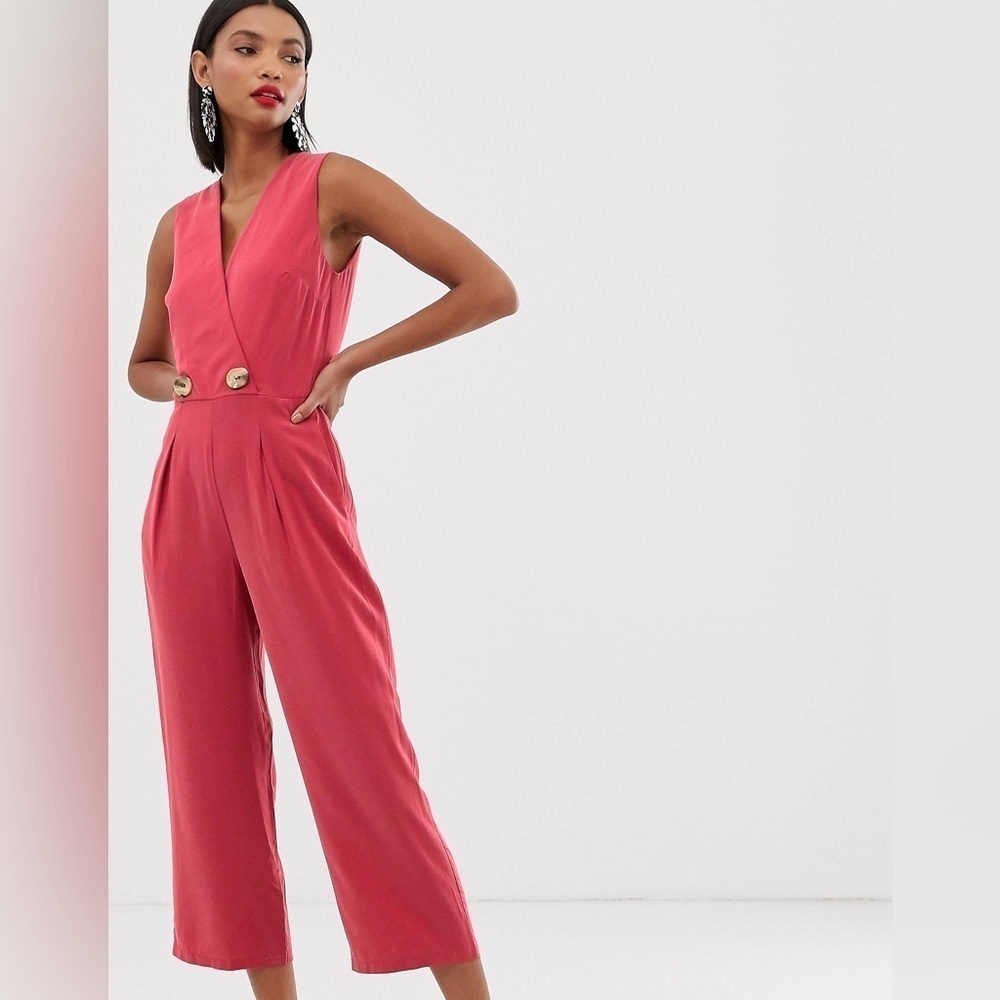 Mango V Neck Jumpsuit